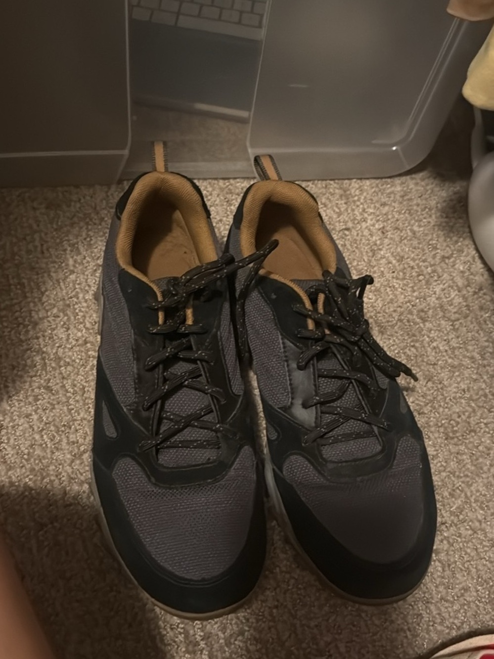 Columbia Charcoal Gray and Black Trail Sneakers with Tan Interior
